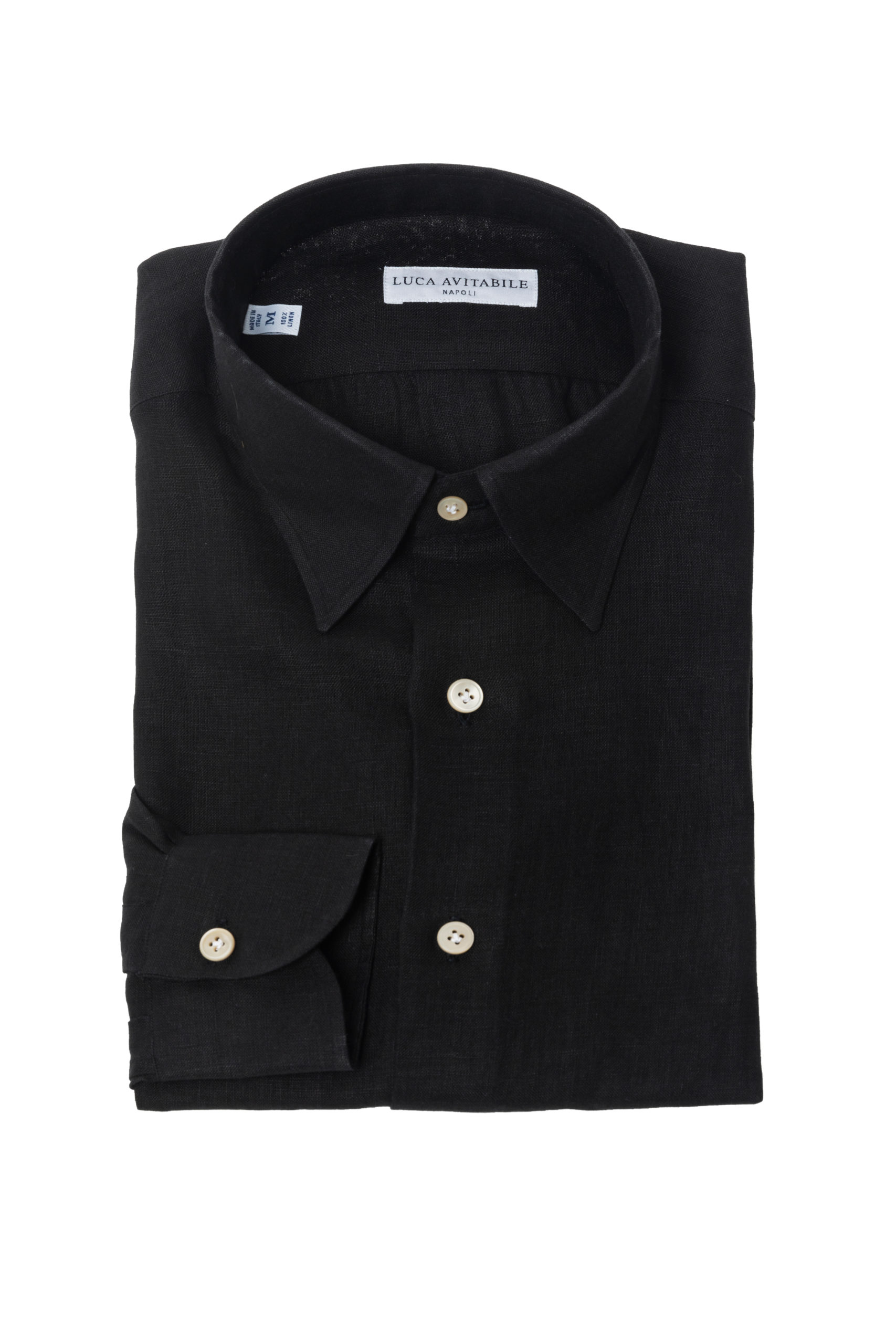 Primavera - Black Irish Linen Shirt - Luca Avitabile - Handmade Shirt
